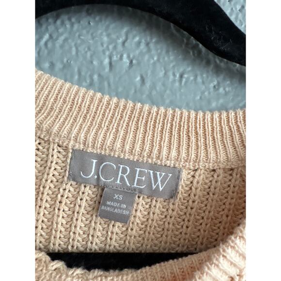 Women's J.Crew Crew Neck Cotton Fisherman Sweater in Cream size XS Quiet Luxury - Picture 5 of 5